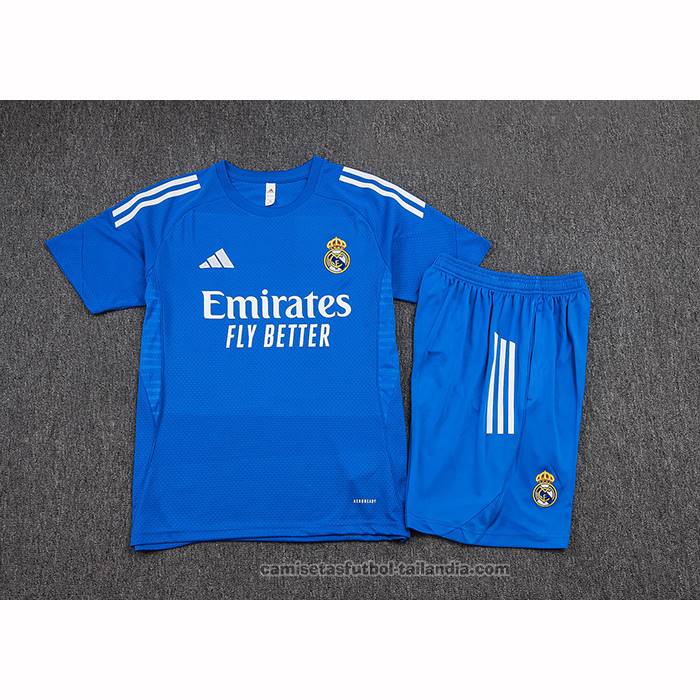 Chandal del Real Madrid Manga Corta 25/26 Azul Blanco - Pantalon Corto